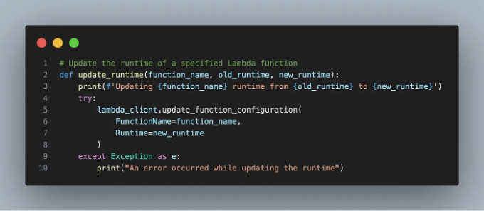 Lambda Runtime Update